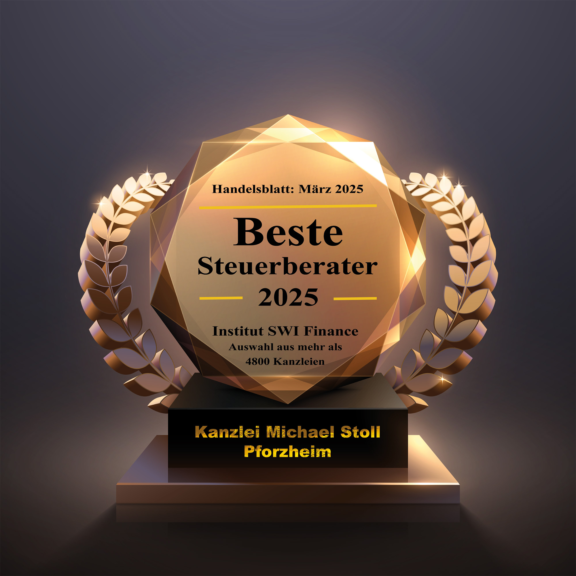 AUSGEZEICHNET! Zum 7. Mal in Folge Ausgezeichnet zum 7. Mal in Folge Handelsblatt beste Steuerberater 2025
